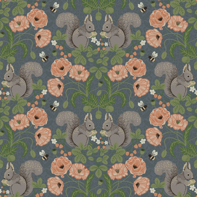 Kurre Blue Woodland Damask Wallpaper by A-Street Prints Designer Annelie Covers about 57.5 square feet 20.9-in by 33-ft long roll Unpasted 10.4 - Swanky Fabrics - Kurre Blue Woodland Damask Wallpaper by A-Street Prints Designer Annelie Covers about 57.5 square feet 20.9-in by 33-ft long roll Unpasted 10.4 - Swanky Fabrics -