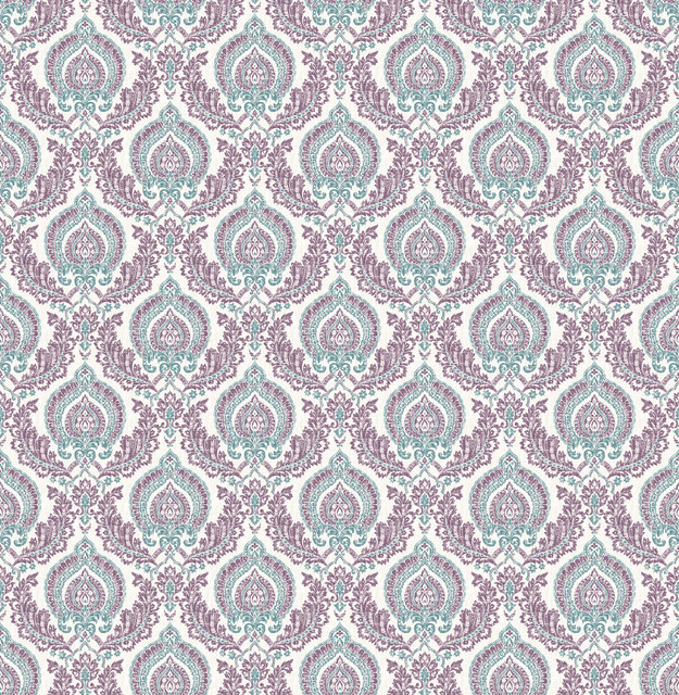 Lulu Plum Damask Wallpaper by A-Street Prints Designer Ami Covers about 56.4 square feet 20.5-in by 33-ft long roll Unpasted 5.2 - Swanky Fabrics - Lulu Plum Damask Wallpaper by A-Street Prints Designer Ami Covers about 56.4 square feet 20.5-in by 33-ft long roll Unpasted 5.2 - Swanky Fabrics -