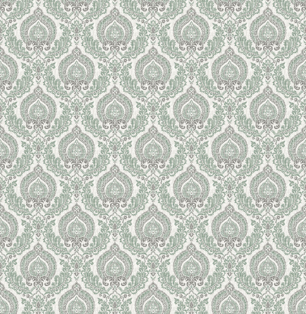 Lulu Dark Green Damask Wallpaper by A-Street Prints Designer Ami Covers about 56.4 square feet 20.5-in by 33-ft long roll Unpasted 5.2 - Swanky Fabrics - Lulu Dark Green Damask Wallpaper by A-Street Prints Designer Ami Covers about 56.4 square feet 20.5-in by 33-ft long roll Unpasted 5.2 - Swanky Fabrics -