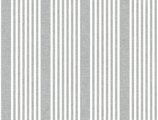 French Charcoal Linen Stripe Wallpaper by Magnolia Home Designer Magnolia Home 4 Covers about 60.8 square feet 27-in by 27-ft long roll Prepasted 0 - Swanky Fabrics - French Charcoal Linen Stripe Wallpaper by Magnolia Home Designer Magnolia Home 4 Covers about 60.8 square feet 27-in by 27-ft long roll Prepasted 0 - Swanky Fabrics -