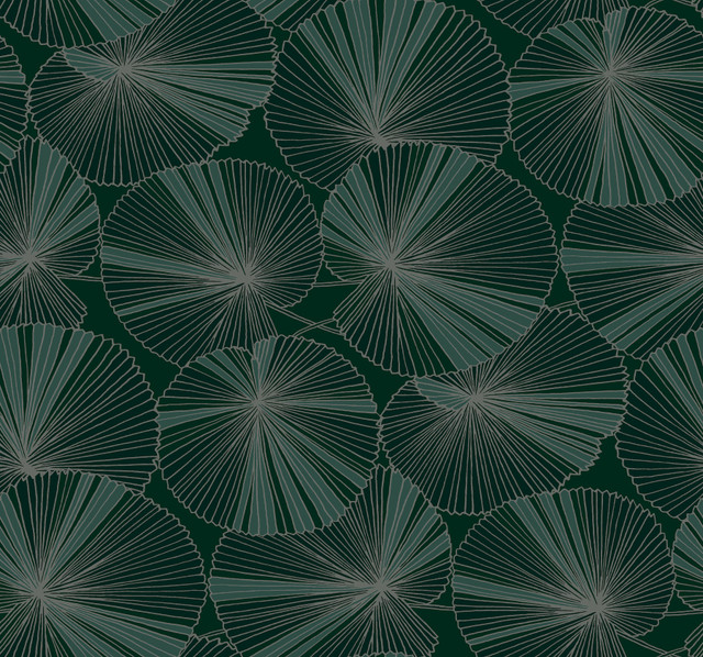 Layered Deep Green Lily Pads Wallpaper by Candice Olson Designer Natural Discovery Covers about 60.8 square feet 27-in by 27-ft long roll Unpasted 25.25 - Swanky Fabrics - Layered Deep Green Lily Pads Wallpaper by Candice Olson Designer Natural Discovery Covers about 60.8 square feet 27-in by 27-ft long roll Unpasted 25.25 - Swanky Fabrics -