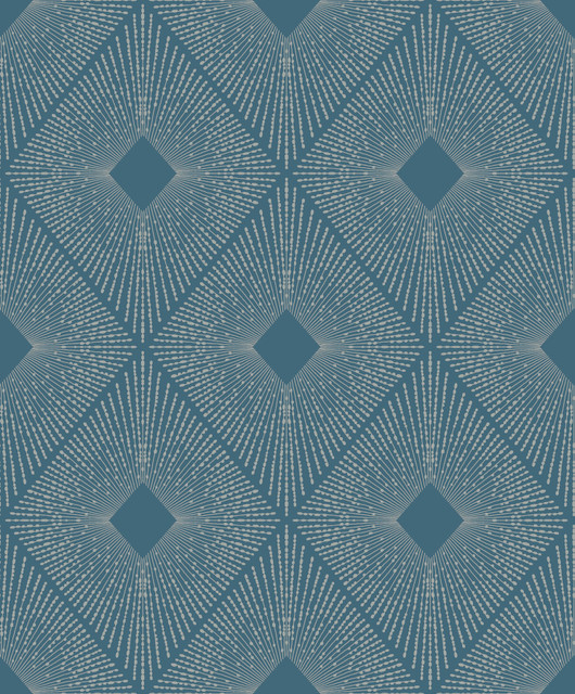 Harlowe Blue & Silver Wallpaper by Antonina Vella Designer Antonina Vella Modern Metals Second Edition Covers about 57.2 square feet 20.8-in by 33-ft long roll Unpasted 12.6 - Swanky Fabrics - Harlowe Blue & Silver Wallpaper by Antonina Vella Designer Antonina Vella Modern Metals Second Edition Covers about 57.2 square feet 20.8-in by 33-ft long roll Unpasted 12.6 - Swanky Fabrics -