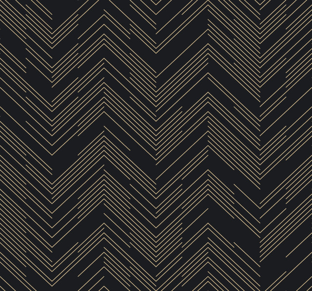Polished Chevron Black & Gold Wallpaper by Antonina Vella Designer Antonina Vella Modern Metals Second Edition Covers about 60.5 square feet 27-in by 26.9-ft long roll Unpasted 25.2 - Swanky Fabrics - Polished Chevron Black & Gold Wallpaper by Antonina Vella Designer Antonina Vella Modern Metals Second Edition Covers about 60.5 square feet 27-in by 26.9-ft long roll Unpasted 25.2 - Swanky Fabrics -