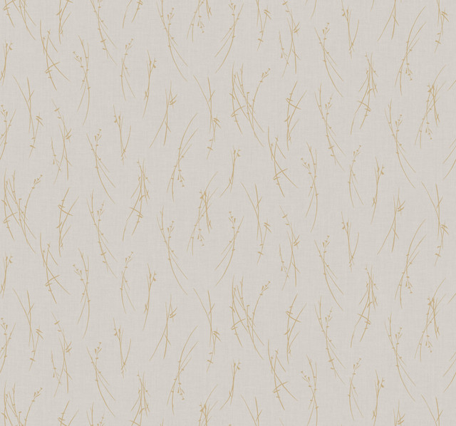 Sprigs Light Grey & Gold Wallpaper by Antonina Vella Designer Antonina Vella Modern Metals Second Edition Covers about 60.5 square feet 27-in by 26.9-ft long roll Unpasted 12.6 - Swanky Fabrics - Sprigs Light Grey & Gold Wallpaper by Antonina Vella Designer Antonina Vella Modern Metals Second Edition Covers about 60.5 square feet 27-in by 26.9-ft long roll Unpasted 12.6 - Swanky Fabrics -
