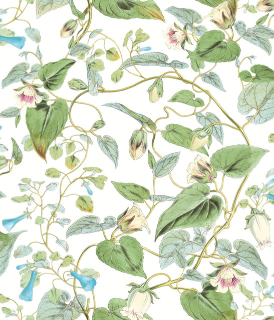 Moon Flower White Wallpaper by York Wallcoverings Designer Blooms Covers about 56.4 square feet 20.5-in by 33-ft long roll Unpasted 24 - Swanky Fabrics - Moon Flower White Wallpaper by York Wallcoverings Designer Blooms Covers about 56.4 square feet 20.5-in by 33-ft long roll Unpasted 24 - Swanky Fabrics -
