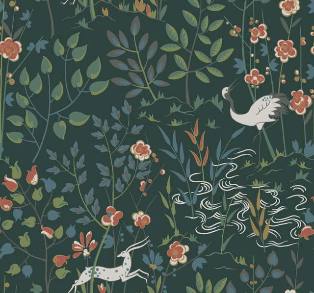 Aspen Dark Green Wallpaper by Ronald Redding Designer Traveler Covers about 60.8 square feet 27-in by 27-ft long roll Unpasted 25.25 - Swanky Fabrics - Aspen Dark Green Wallpaper by Ronald Redding Designer Traveler Covers about 60.8 square feet 27-in by 27-ft long roll Unpasted 25.25 - Swanky Fabrics -
