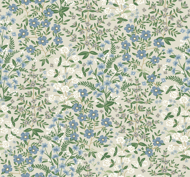 Wildwood Garden Beige & Green Wallpaper by Rifle Paper Co. Designer Rifle Paper Co. Second Edition Covers about 60.8 square feet 27-in by 27-ft long roll Unpasted 25.25 - Swanky Fabrics - Wildwood Garden Beige & Green Wallpaper by Rifle Paper Co. Designer Rifle Paper Co. Second Edition Covers about 60.8 square feet 27-in by 27-ft long roll Unpasted 25.25 - Swanky Fabrics -