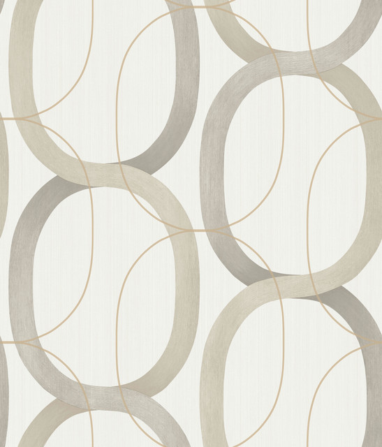 Interlock Taupe Wallpaper by Candice Olson Designer Candice Olson Modern Nature 2nd Edition Covers about 56.4 square feet 20.5-in by 33-ft long roll Unpasted 24 - Swanky Fabrics - Interlock Taupe Wallpaper by Candice Olson Designer Candice Olson Modern Nature 2nd Edition Covers about 56.4 square feet 20.5-in by 33-ft long roll Unpasted 24 - Swanky Fabrics -