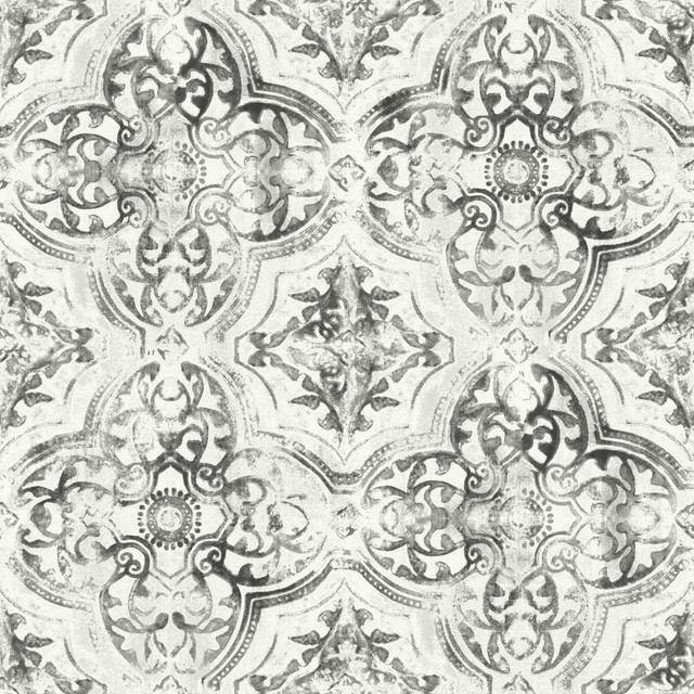 Quartet White & Black Wallpaper by Inspired by Color Designer Black & White, III Covers about 56.4 square feet 20.5-in by 33-ft long roll Prepasted 20.5 - Swanky Fabrics - Quartet White & Black Wallpaper by Inspired by Color Designer Black & White, III Covers about 56.4 square feet 20.5-in by 33-ft long roll Prepasted 20.5 - Swanky Fabrics -