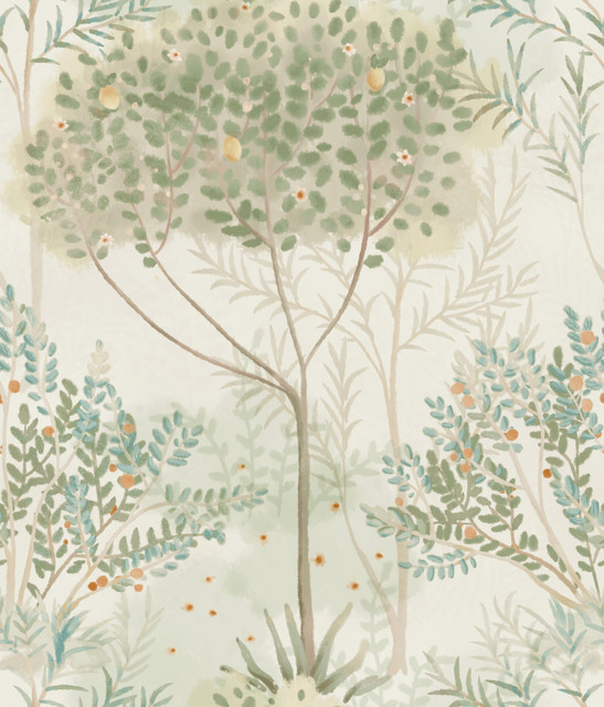 Orchard Beige Wallpaper by York Wallcoverings Designer Earthy Tones Covers about 56.4 square feet 20.5-in by 33-ft long roll Prepasted 24 - Swanky Fabrics - Orchard Beige Wallpaper by York Wallcoverings Designer Earthy Tones Covers about 56.4 square feet 20.5-in by 33-ft long roll Prepasted 24 - Swanky Fabrics -