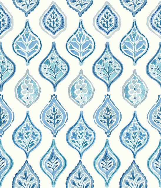Marketplace Motif White & Blue Wallpaper by York Wallcoverings Designer Mediterranean Covers about 56.4 square feet 20.5-in by 33-ft long roll Prepasted 24 - Swanky Fabrics - Marketplace Motif White & Blue Wallpaper by York Wallcoverings Designer Mediterranean Covers about 56.4 square feet 20.5-in by 33-ft long roll Prepasted 24 - Swanky Fabrics -
