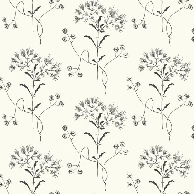 Wildflower Black & White Wallpaper by Magnolia Home Designer Magnolia Home Vol. II Covers about 56.4 square feet 20.5-in by 33-ft long roll Prepasted 10.25 - Swanky Fabrics - Wildflower Black & White Wallpaper by Magnolia Home Designer Magnolia Home Vol. II Covers about 56.4 square feet 20.5-in by 33-ft long roll Prepasted 10.25 - Swanky Fabrics -