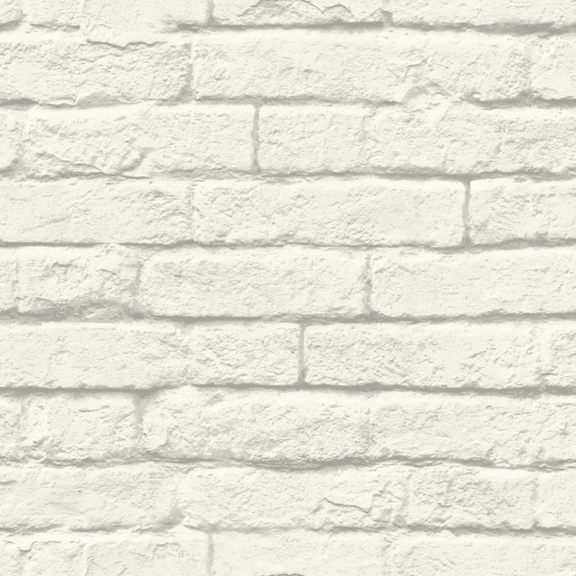 Brick & Mortar White & Grey Wallpaper by Magnolia Home Designer Magnolia Home Covers about 56.4 square feet 20.5-in by 33-ft long roll Prepasted 20.5 - Swanky Fabrics - Brick & Mortar White & Grey Wallpaper by Magnolia Home Designer Magnolia Home Covers about 56.4 square feet 20.5-in by 33-ft long roll Prepasted 20.5 - Swanky Fabrics -