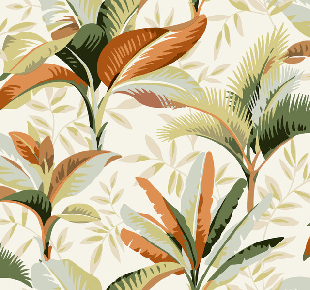 Summerhouse Sienna Wallpaper by York Wallcoverings Designer Greenhouse Covers about 60.8 square feet 27-in by 27-ft long roll Prepasted 25.25 - Swanky Fabrics - Summerhouse Sienna Wallpaper by York Wallcoverings Designer Greenhouse Covers about 60.8 square feet 27-in by 27-ft long roll Prepasted 25.25 - Swanky Fabrics -