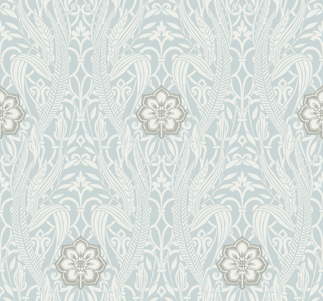 Gatsby Damask Blue Wallpaper by York Wallcoverings Designer Damask Resource Library Covers about 60.8 square feet 27-in by 27-ft long roll Prepasted 25.25 - Swanky Fabrics - Gatsby Damask Blue Wallpaper by York Wallcoverings Designer Damask Resource Library Covers about 60.8 square feet 27-in by 27-ft long roll Prepasted 25.25 - Swanky Fabrics -