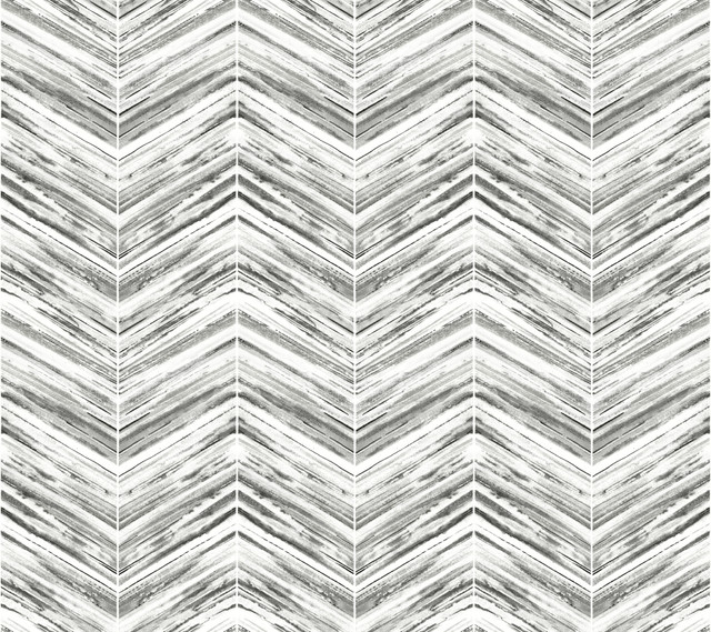 Petite Watercolor Chevron Black & White Wallpaper by Inspired by Color Designer Black & White, III Covers about 60.8 square feet 27-in by 27-ft long roll Prepasted 24 - Swanky Fabrics - Petite Watercolor Chevron Black & White Wallpaper by Inspired by Color Designer Black & White, III Covers about 60.8 square feet 27-in by 27-ft long roll Prepasted 24 - Swanky Fabrics -