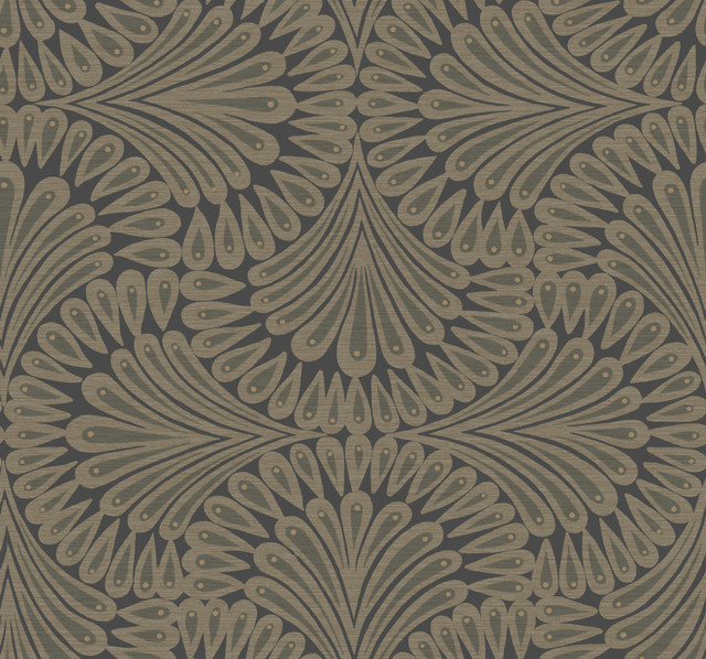 Cabaret Black Metallic Wallpaper by Antonina Vella Designer Antonina Vella Deco Covers about 60.8 square feet 27-in by 27-ft long roll Unpasted 25.25 - Swanky Fabrics - Cabaret Black Metallic Wallpaper by Antonina Vella Designer Antonina Vella Deco Covers about 60.8 square feet 27-in by 27-ft long roll Unpasted 25.25 - Swanky Fabrics -