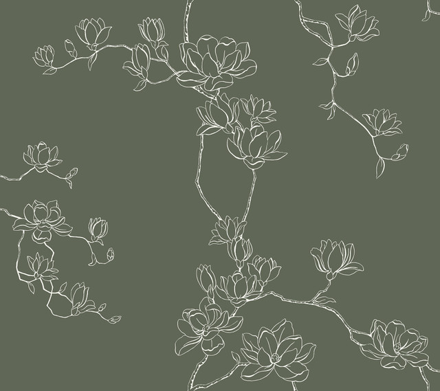 Magnolia Pine Branches Wallpaper by Magnolia Home Designer Magnolia Home 4 Covers about 60.8 square feet 27-in by 27-ft long roll Prepasted 24 - Swanky Fabrics - Magnolia Pine Branches Wallpaper by Magnolia Home Designer Magnolia Home 4 Covers about 60.8 square feet 27-in by 27-ft long roll Prepasted 24 - Swanky Fabrics -