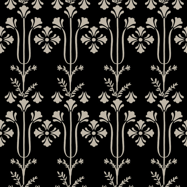 Lydia Black Wallpaper by Magnolia Home Designer Magnolia Home 4 Covers about 56.4 square feet 20.5-in by 33-ft long roll Prepasted 20.5 - Swanky Fabrics - Lydia Black Wallpaper by Magnolia Home Designer Magnolia Home 4 Covers about 56.4 square feet 20.5-in by 33-ft long roll Prepasted 20.5 - Swanky Fabrics -