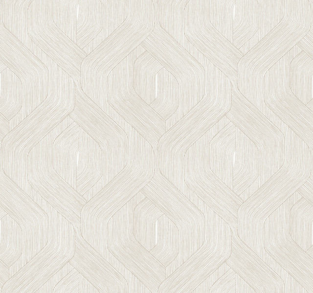 Fine Line Taupe Geometric Wallpaper by Candice Olson Designer Natural Discovery Covers about 60.8 square feet 27-in by 27-ft long roll Unpasted 25.25 - Swanky Fabrics -