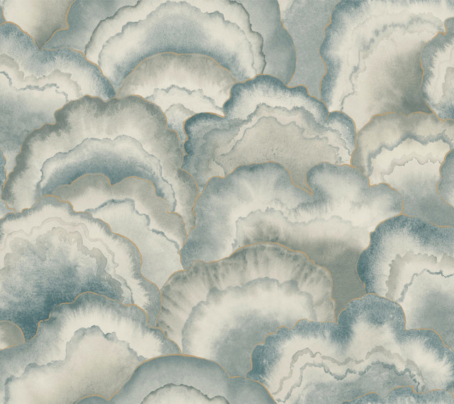 Abalone Mist Fans Wallpaper by Candice Olson Designer Natural Discovery Covers about 60.8 square feet 27-in by 27-ft long roll Unpasted 24 - Swanky Fabrics - Abalone Mist Fans Wallpaper by Candice Olson Designer Natural Discovery Covers about 60.8 square feet 27-in by 27-ft long roll Unpasted 24 - Swanky Fabrics -