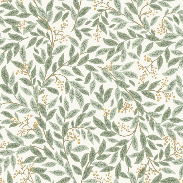 Willowberry Sage Wallpaper by Rifle Paper Co. Designer Rifle Paper Co. 3rd Edition Covers about 56.4 square feet 20.5-in by 33-ft long roll Unpasted 20.5 - Swanky Fabrics - Willowberry Sage Wallpaper by Rifle Paper Co. Designer Rifle Paper Co. 3rd Edition Covers about 56.4 square feet 20.5-in by 33-ft long roll Unpasted 20.5 - Swanky Fabrics -