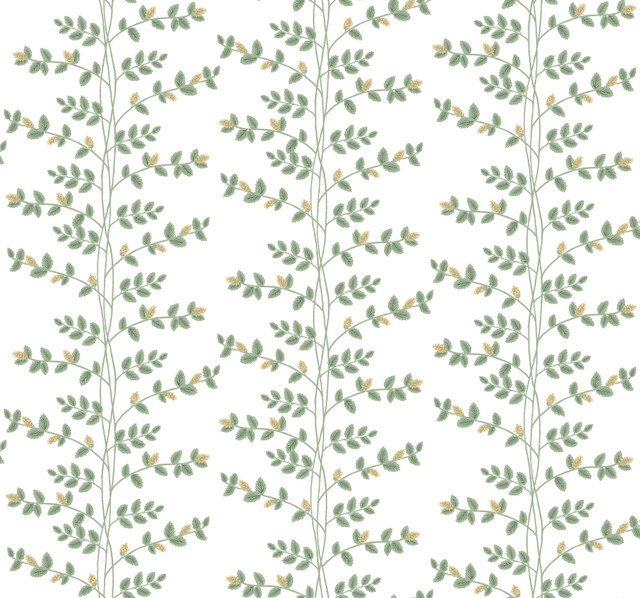 Climbing Vine Gold Wallpaper by Rifle Paper Co. Designer Rifle Paper Co. 3rd Edition Covers about 60.8 square feet 27-in by 27-ft long roll Unpasted 25.25 - Swanky Fabrics - Climbing Vine Gold Wallpaper by Rifle Paper Co. Designer Rifle Paper Co. 3rd Edition Covers about 60.8 square feet 27-in by 27-ft long roll Unpasted 25.25 - Swanky Fabrics -