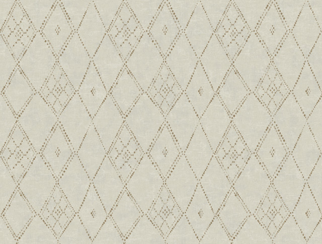 Souk Diamonds Gold Wallpaper by Lemieux et Cie Designer Lemieux et Cie Signature Covers about 60.8 square feet 27-in by 27-ft long roll Unpasted 20.5 - Swanky Fabrics -