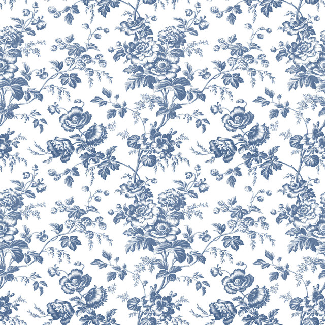 Anemone Toile Navy Wallpaper by York Wallcoverings Designer Toile Resource Library Covers about 56.4 square feet 20.5-in by 33-ft long roll Prepasted 20.5 - Swanky Fabrics - Anemone Toile Navy Wallpaper by York Wallcoverings Designer Toile Resource Library Covers about 56.4 square feet 20.5-in by 33-ft long roll Prepasted 20.5 - Swanky Fabrics -