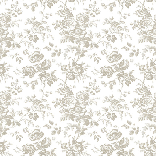 Anemone Toile Taupe Wallpaper by York Wallcoverings Designer Toile Resource Library Covers about 56.4 square feet 20.5-in by 33-ft long roll Prepasted 20.5 - Swanky Fabrics - Anemone Toile Taupe Wallpaper by York Wallcoverings Designer Toile Resource Library Covers about 56.4 square feet 20.5-in by 33-ft long roll Prepasted 20.5 - Swanky Fabrics -