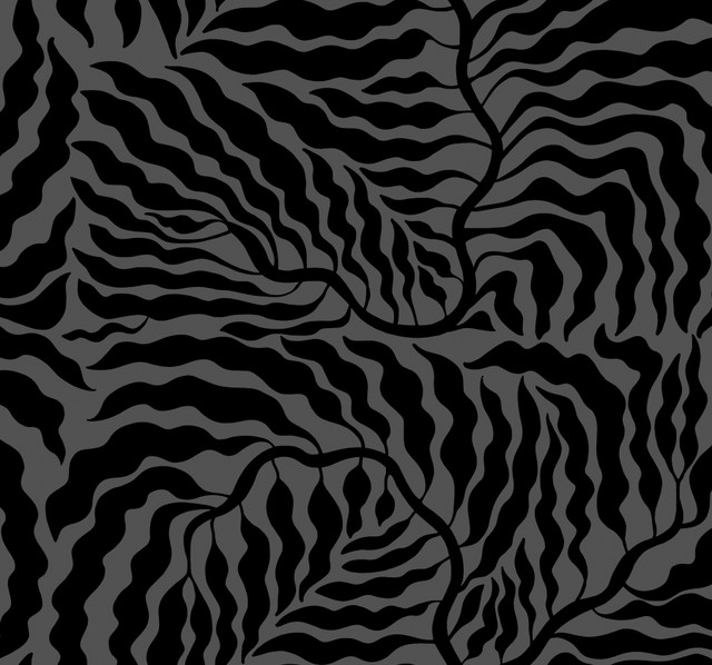 Fern Fronds Black Wallpaper by York Wallcoverings Designer Artistic Abstracts Covers about 60.8 square feet 27-in by 27-ft long roll Unpasted 25.25 - Swanky Fabrics - Fern Fronds Black Wallpaper by York Wallcoverings Designer Artistic Abstracts Covers about 60.8 square feet 27-in by 27-ft long roll Unpasted 25.25 - Swanky Fabrics -