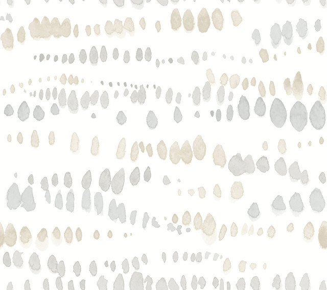 Dewdrops Neutral Wallpaper by York Wallcoverings Designer Artistic Abstracts Covers about 60.8 square feet 27-in by 27-ft long roll Unpasted 24 - Swanky Fabrics - Dewdrops Neutral Wallpaper by York Wallcoverings Designer Artistic Abstracts Covers about 60.8 square feet 27-in by 27-ft long roll Unpasted 24 - Swanky Fabrics -