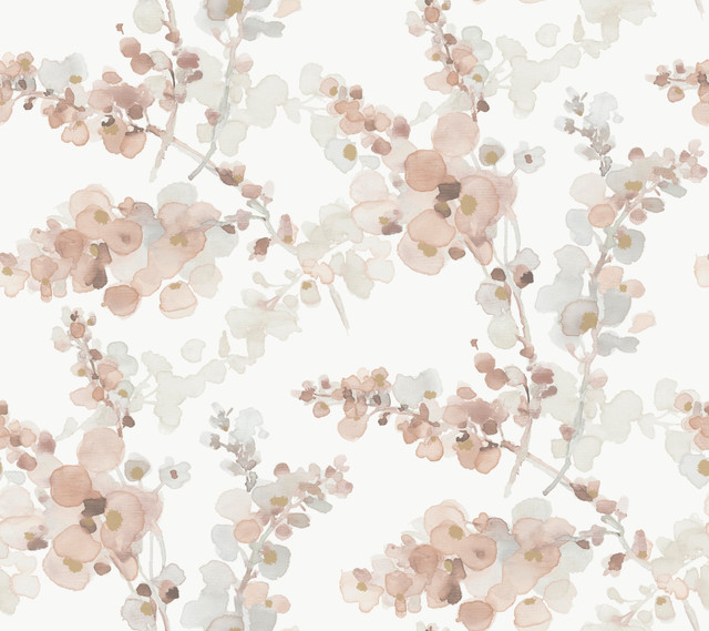 Blossom Fling Clay Wallpaper by Candice Olson Designer Candice Olson Casual Elegance Covers about 60.8 square feet 27-in by 27-ft long roll Unpasted 24 - Swanky Fabrics - Blossom Fling Clay Wallpaper by Candice Olson Designer Candice Olson Casual Elegance Covers about 60.8 square feet 27-in by 27-ft long roll Unpasted 24 - Swanky Fabrics -
