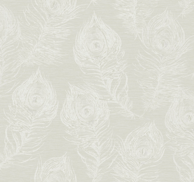 Regal Peacock White Wallpaper by Candice Olson Designer Candice Olson Casual Elegance Covers about 60.8 square feet 27-in by 27-ft long roll Unpasted 25.25 - Swanky Fabrics - Regal Peacock White Wallpaper by Candice Olson Designer Candice Olson Casual Elegance Covers about 60.8 square feet 27-in by 27-ft long roll Unpasted 25.25 - Swanky Fabrics -