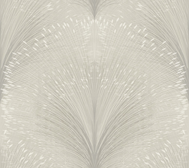Papyrus Plume Grey Wallpaper by York Wallcoverings Designer New Origins Covers about 60.8 square feet 27-in by 27-ft long roll Unpasted 24 - Swanky Fabrics -