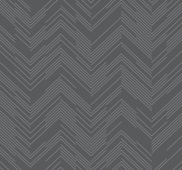 Polished Chevron Charcoal & Silver Wallpaper by Antonina Vella Designer Antonina Vella Modern Metals Second Edition Covers about 60.5 square feet 27-in by 26.9-ft long roll Unpasted 25.2 - Swanky Fabrics - Polished Chevron Charcoal & Silver Wallpaper by Antonina Vella Designer Antonina Vella Modern Metals Second Edition Covers about 60.5 square feet 27-in by 26.9-ft long roll Unpasted 25.2 - Swanky Fabrics -