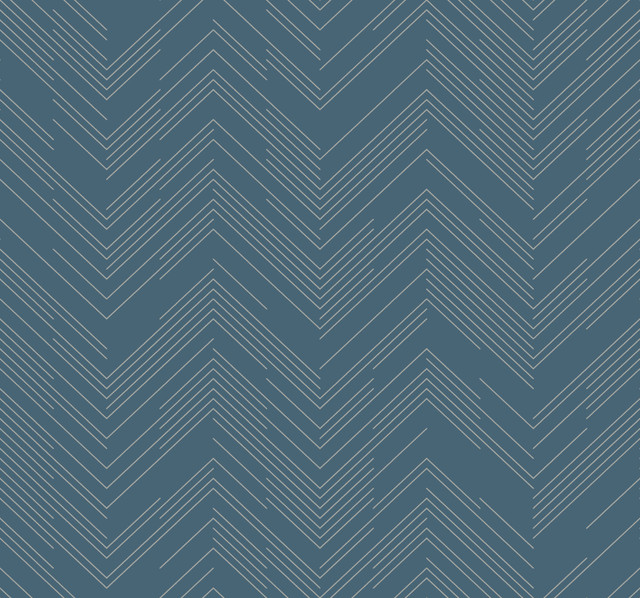 Polished Chevron Blue & Silver Wallpaper by Antonina Vella Designer Antonina Vella Modern Metals Second Edition Covers about 60.5 square feet 27-in by 26.9-ft long roll Unpasted 25.2 - Swanky Fabrics - Polished Chevron Blue & Silver Wallpaper by Antonina Vella Designer Antonina Vella Modern Metals Second Edition Covers about 60.5 square feet 27-in by 26.9-ft long roll Unpasted 25.2 - Swanky Fabrics -