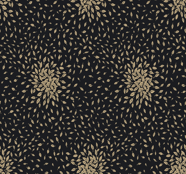 Petite Leaves Black & Gold Wallpaper by Antonina Vella Designer Antonina Vella Modern Metals Second Edition Covers about 60.5 square feet 27-in by 26.9-ft long roll Unpasted 25.2 - Swanky Fabrics - Petite Leaves Black & Gold Wallpaper by Antonina Vella Designer Antonina Vella Modern Metals Second Edition Covers about 60.5 square feet 27-in by 26.9-ft long roll Unpasted 25.2 - Swanky Fabrics -