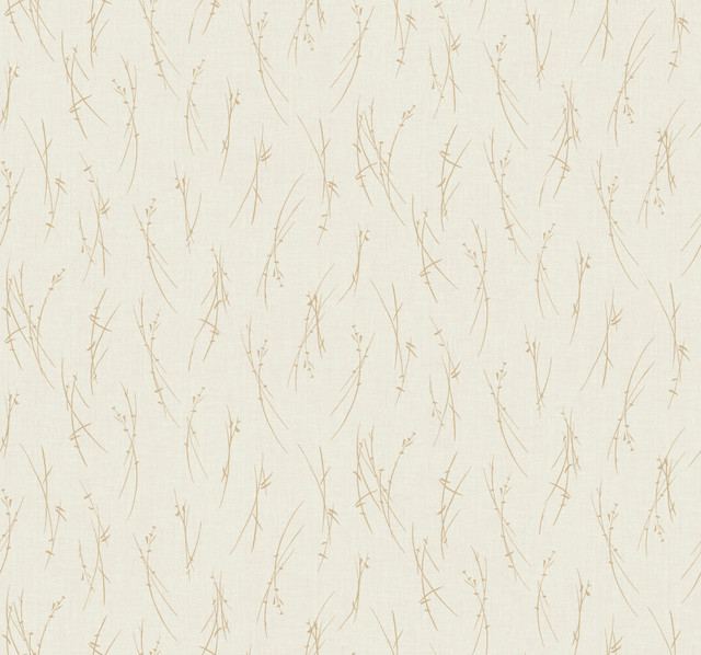 Sprigs Cream & Gold Wallpaper by Antonina Vella Designer Antonina Vella Modern Metals Second Edition Covers about 60.5 square feet 27-in by 26.9-ft long roll Unpasted 12.6 - Swanky Fabrics - Sprigs Cream & Gold Wallpaper by Antonina Vella Designer Antonina Vella Modern Metals Second Edition Covers about 60.5 square feet 27-in by 26.9-ft long roll Unpasted 12.6 - Swanky Fabrics -