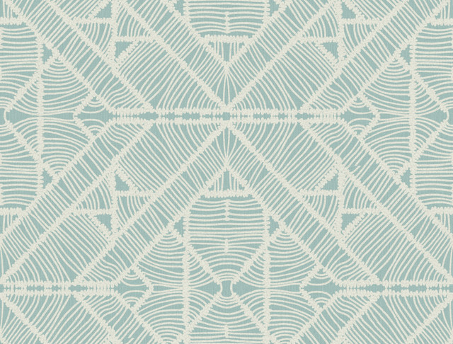 Diamond Macrame Aqua Wallpaper by York Wallcoverings Designer Tropics Resource Library Covers about 60.8 square feet 27-in by 27-ft long roll Prepasted 20.5 - Swanky Fabrics - Diamond Macrame Aqua Wallpaper by York Wallcoverings Designer Tropics Resource Library Covers about 60.8 square feet 27-in by 27-ft long roll Prepasted 20.5 - Swanky Fabrics -