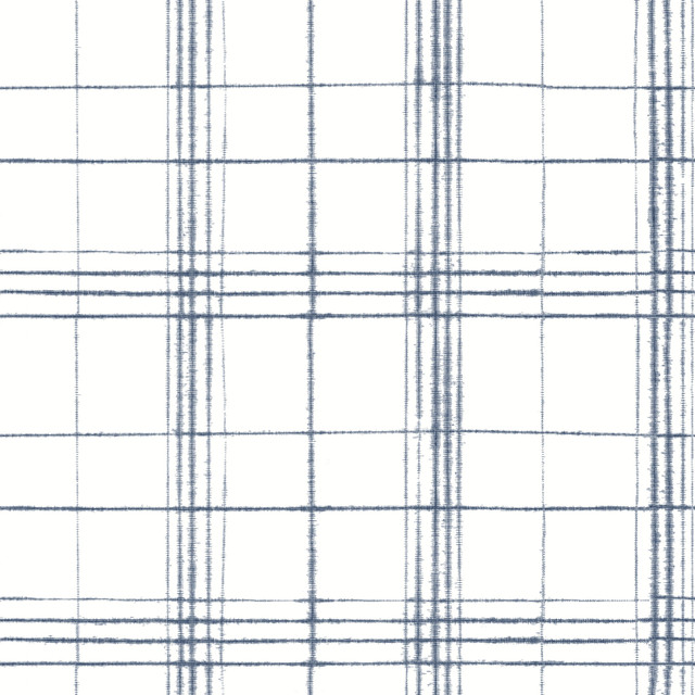 Farmhouse Plaid Navy & White Wallpaper by Inspired by Color Designer Blues II Covers about 56.4 square feet 20.5-in by 33-ft long roll Unpasted 20.5 - Swanky Fabrics - Farmhouse Plaid Navy & White Wallpaper by Inspired by Color Designer Blues II Covers about 56.4 square feet 20.5-in by 33-ft long roll Unpasted 20.5 - Swanky Fabrics -