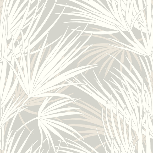 Palmetto Grey Wallpaper by Inspired by Color Designer Beige & Neutrals Covers about 56.4 square feet 20.5-in by 33-ft long roll Prepasted 20.5 - Swanky Fabrics - Palmetto Grey Wallpaper by Inspired by Color Designer Beige & Neutrals Covers about 56.4 square feet 20.5-in by 33-ft long roll Prepasted 20.5 - Swanky Fabrics -