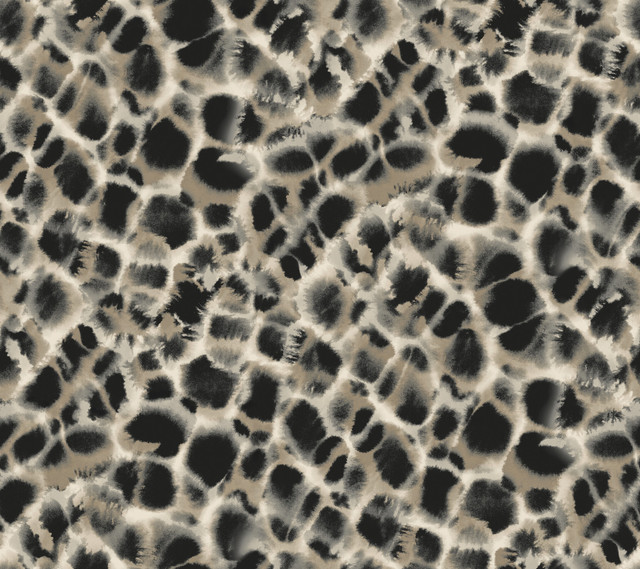 Leopard Rosettes Black Wallpaper by Ronald Redding Designer Traveler Covers about 60.8 square feet 27-in by 27-ft long roll Unpasted 24 - Swanky Fabrics - Leopard Rosettes Black Wallpaper by Ronald Redding Designer Traveler Covers about 60.8 square feet 27-in by 27-ft long roll Unpasted 24 - Swanky Fabrics -