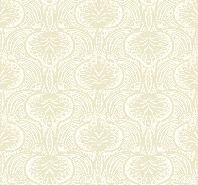 Lotus Palm Beige Wallpaper by Ronald Redding Designer Traveler Covers about 60.8 square feet 27-in by 27-ft long roll Unpasted 25.25 - Swanky Fabrics - Lotus Palm Beige Wallpaper by Ronald Redding Designer Traveler Covers about 60.8 square feet 27-in by 27-ft long roll Unpasted 25.25 - Swanky Fabrics -