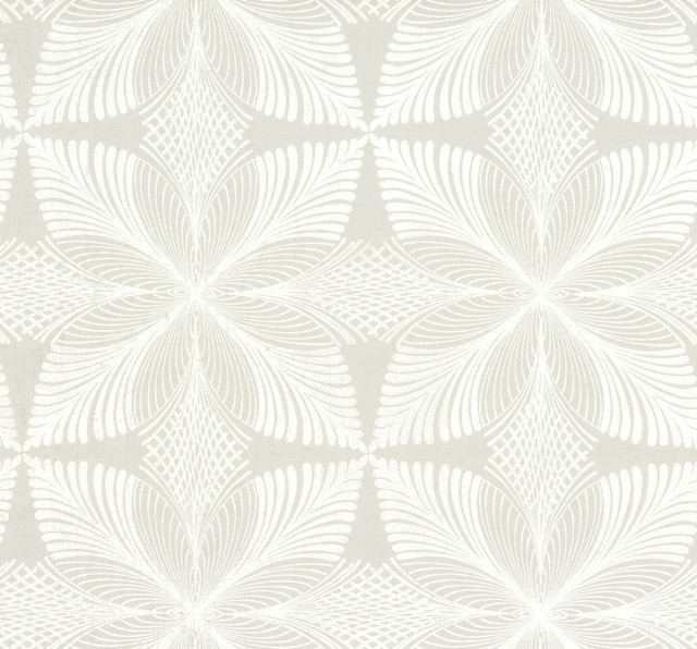 Roulettes Grey & White Wallpaper by Ronald Redding Designer Handcrafted Naturals Covers about 60.8 square feet 27-in by 27-ft long roll Unpasted 25.25 - Swanky Fabrics - Roulettes Grey & White Wallpaper by Ronald Redding Designer Handcrafted Naturals Covers about 60.8 square feet 27-in by 27-ft long roll Unpasted 25.25 - Swanky Fabrics -