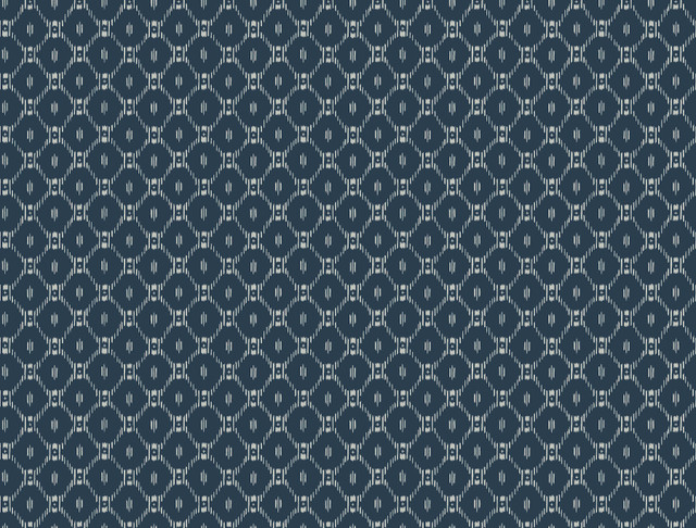 Fretwork Blue Wallpaper by Ronald Redding Designer Tea Garden Covers about 60.8 square feet 27-in by 27-ft long roll Unpasted 20.5 - Swanky Fabrics -