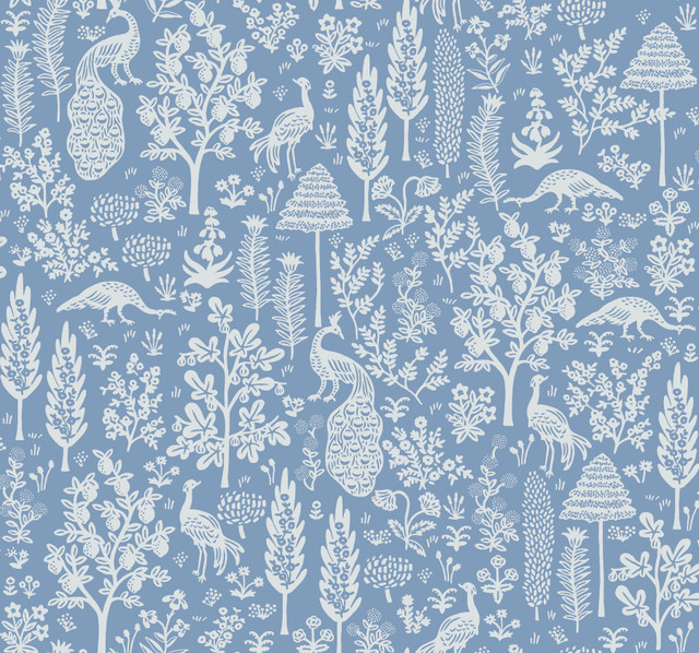 Menagerie Toile Light Blue Wallpaper by Rifle Paper Co. Designer Rifle Paper Co. Second Edition Covers about 60.8 square feet 27-in by 27-ft long roll Unpasted 25.25 - Swanky Fabrics - Menagerie Toile Light Blue Wallpaper by Rifle Paper Co. Designer Rifle Paper Co. Second Edition Covers about 60.8 square feet 27-in by 27-ft long roll Unpasted 25.25 - Swanky Fabrics -