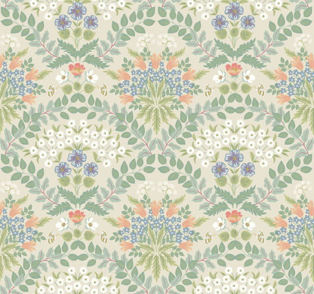 Bramble Beige & Green Wallpaper by Rifle Paper Co. Designer Rifle Paper Co. Second Edition Covers about 60.8 square feet 27-in by 27-ft long roll Unpasted 25.25 - Swanky Fabrics - Bramble Beige & Green Wallpaper by Rifle Paper Co. Designer Rifle Paper Co. Second Edition Covers about 60.8 square feet 27-in by 27-ft long roll Unpasted 25.25 - Swanky Fabrics -