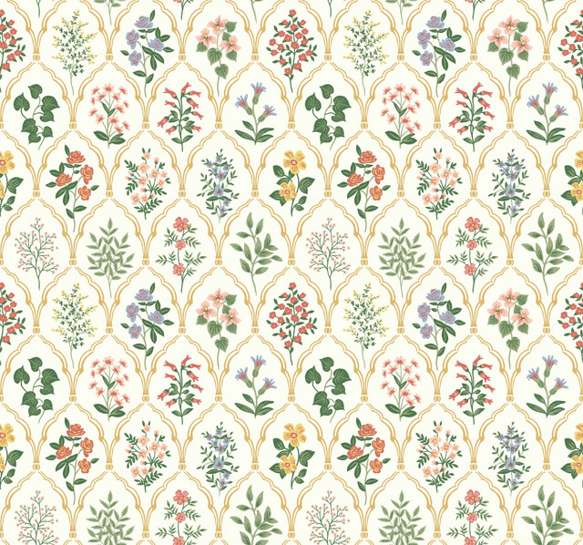 Hawthorne Cream Wallpaper by Rifle Paper Co. Designer Rifle Paper Co. Covers about 60.8 square feet 27-in by 27-ft long roll Unpasted 25.25 - Swanky Fabrics - Hawthorne Cream Wallpaper by Rifle Paper Co. Designer Rifle Paper Co. Covers about 60.8 square feet 27-in by 27-ft long roll Unpasted 25.25 - Swanky Fabrics -