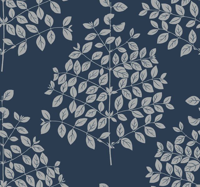 Tender Navy & Silver Wallpaper by Candice Olson Designer Candice Olson Modern Nature 2nd Edition Covers about 60.8 square feet 27-in by 27-ft long roll Unpasted 25.25 - Swanky Fabrics - Tender Navy & Silver Wallpaper by Candice Olson Designer Candice Olson Modern Nature 2nd Edition Covers about 60.8 square feet 27-in by 27-ft long roll Unpasted 25.25 - Swanky Fabrics -